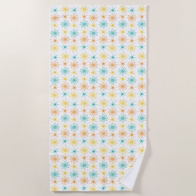 Nifty fifties - atoms and stars beach towel (Front)