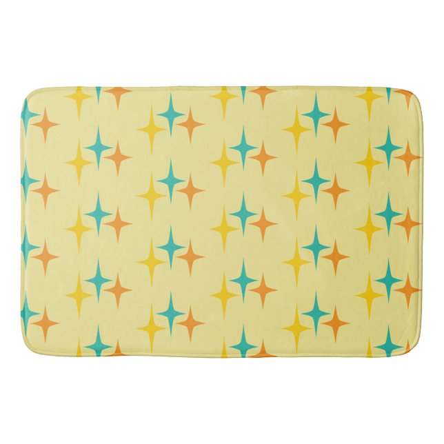 Nifty fifties - triple star burst bath mat (Front)