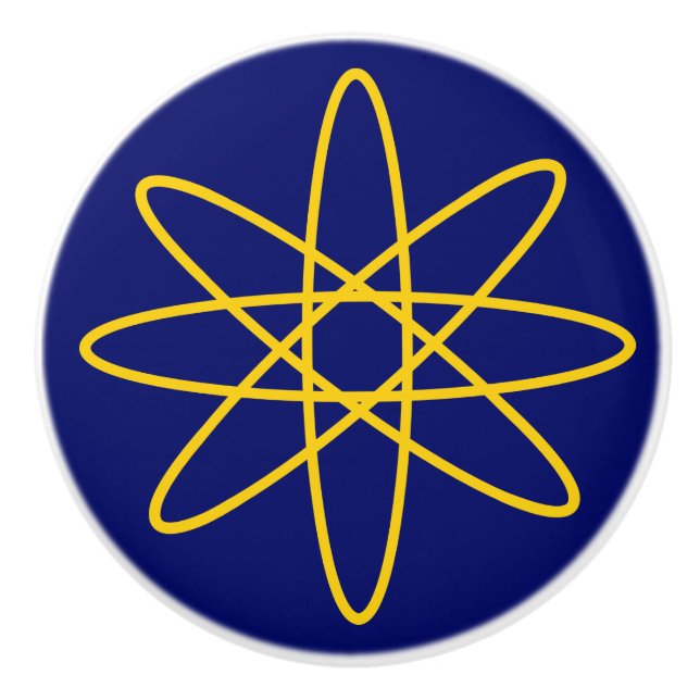 Nifty fifties - yellow atom knob (Front)