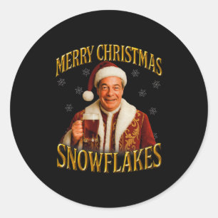 Nigel Farage Christmas Premium Tri-blend  Classic Round Sticker