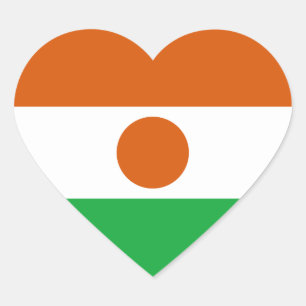 Niger Flag Heart Sticker