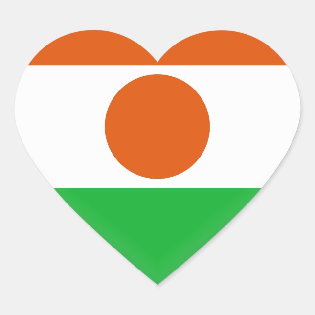 Niger Flag Heart Sticker (Front)