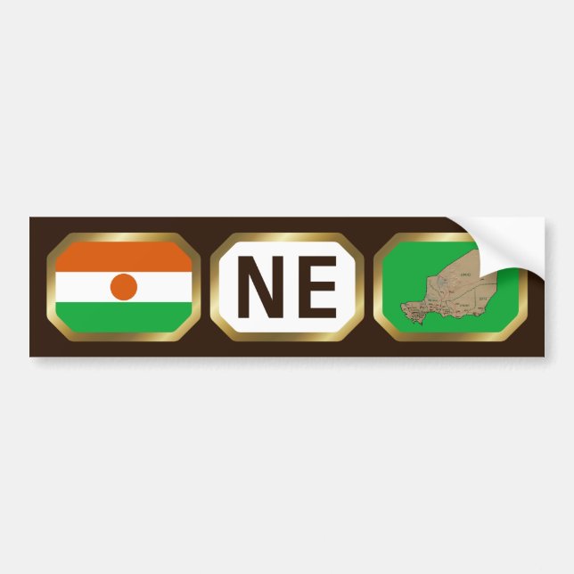 Niger Flag Map Code Bumper Sticker (Front)