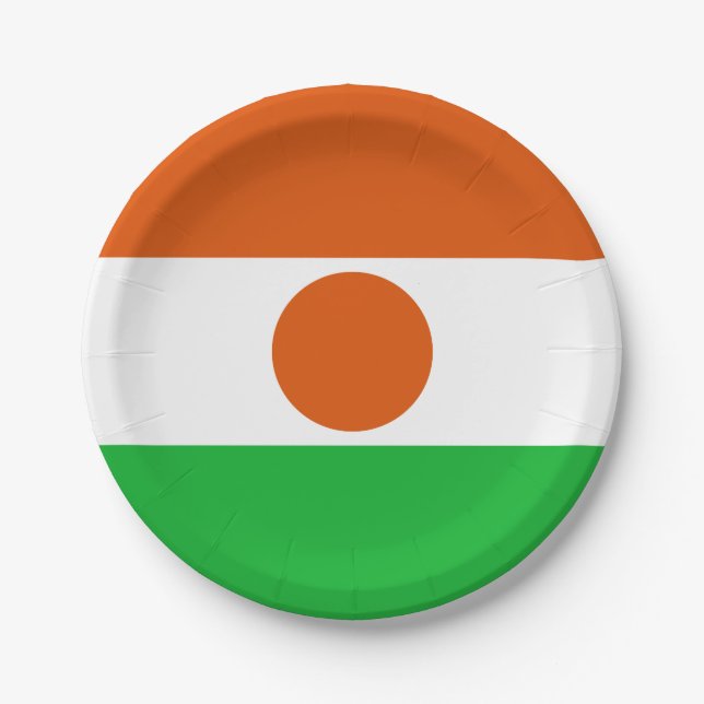 Niger Flag Paper Plate (Front)