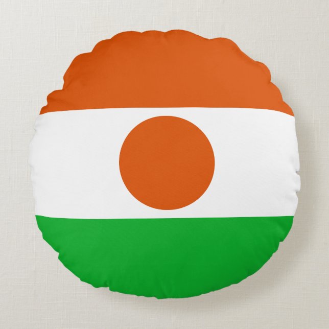 Niger Flag Round Cushion (Front)