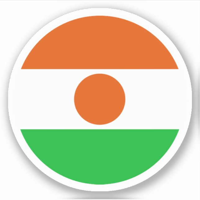 Niger Flag Round Sticker (Front)
