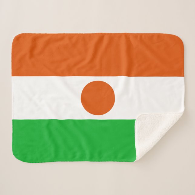 Niger Flag Sherpa Blanket (Front (Horizontal))