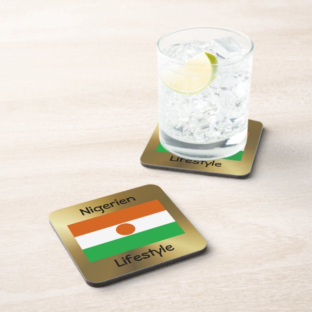 Niger Flag+Text Coaster (Right Side)