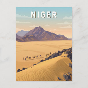 Niger Illustration Travel Art Vintage Postcard