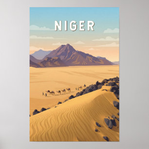 Niger Illustration Travel Art Vintage Poster