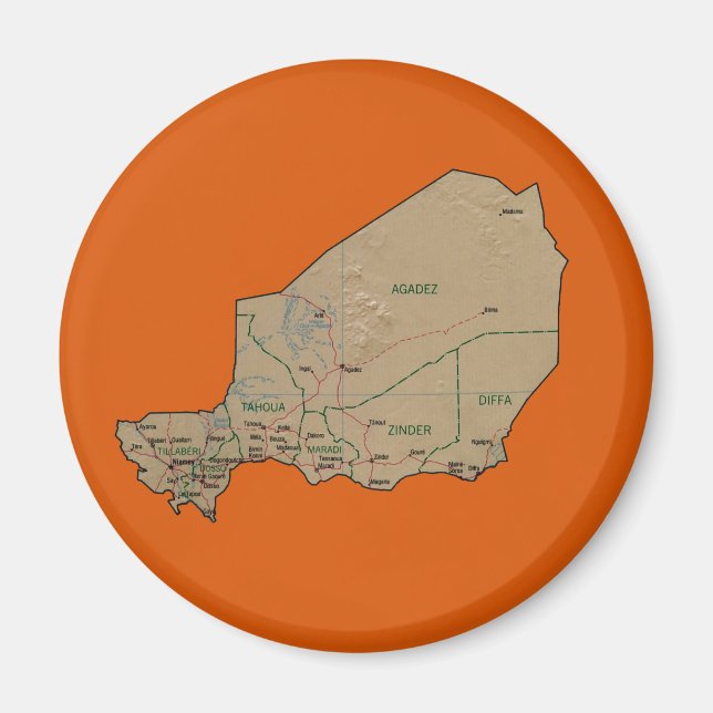 Niger Map Magnet (Front)