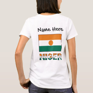 Niger Nigerian Flag Black Personalisation T-Shirt