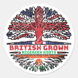 Niger Nigerien British UK Tree Roots Flag Classic Round Sticker