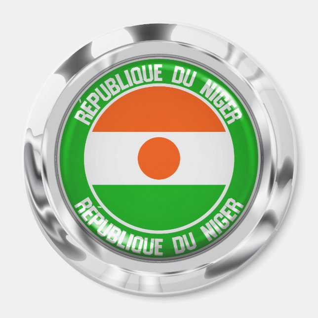 Niger  Round Emblem Magnet (Front)