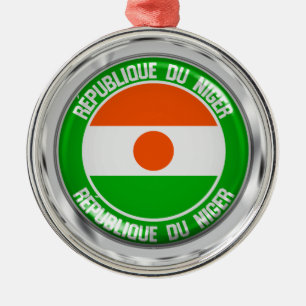 Niger Round Emblem Metal Tree Decoration