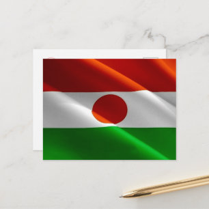 Niger - Waving Flag - Postcard
