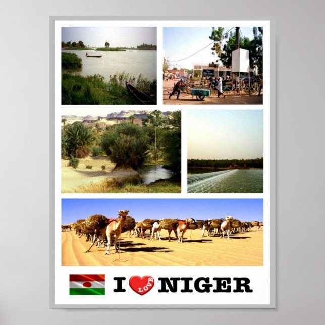 Niger - Waving Flag - Poster (Front)