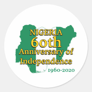 NIGERIA 60th Anniversary Independence   Nigerian Classic Round Sticker