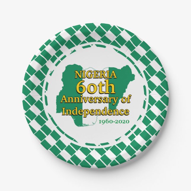 NIGERIA 60th Anniversary Independence | Nigerian Paper Plate (Front)