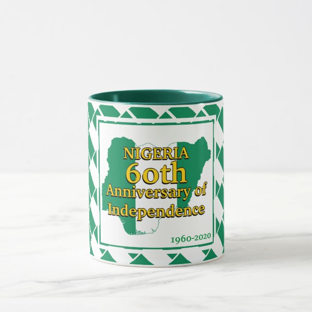 NIGERIA 60th INDEPENDENCE | Nigerian Flag Souvenir Mug (Center)