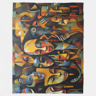 Nigeria Abstract Art, African Art Fleece Blanket