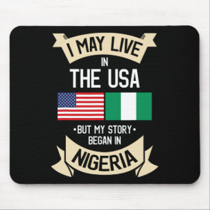 Nigeria American Flag Usa Nigerian Roots Gifts For Mouse Mat