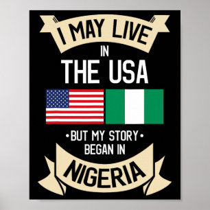 Nigeria American Flag Usa Nigerian Roots Gifts For Poster