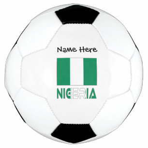 Nigeria and Nigerian Flag with Your Name Soccer Ba Football
