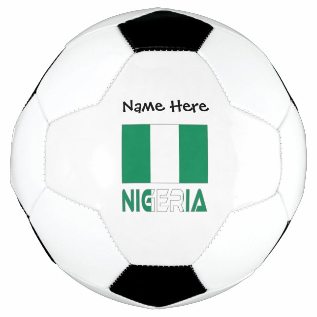 Nigeria and Nigerian Flag with Your Name Soccer Ba Football (Front)
