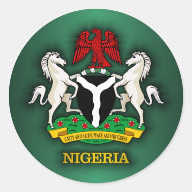 Nigeria COA Classic Round Sticker (Front)