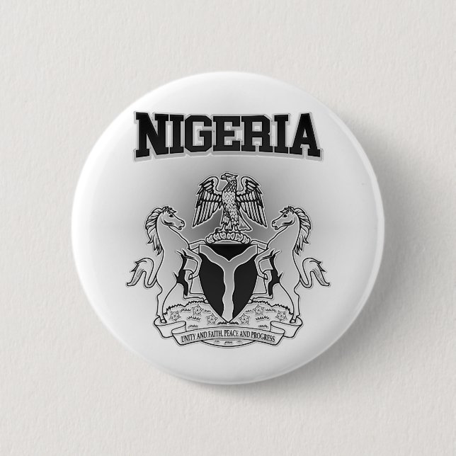 Nigeria Coat of Arms 6 Cm Round Badge (Front)