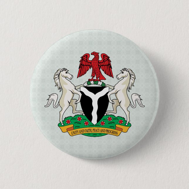 Nigeria Coat of Arms detail 6 Cm Round Badge (Front)