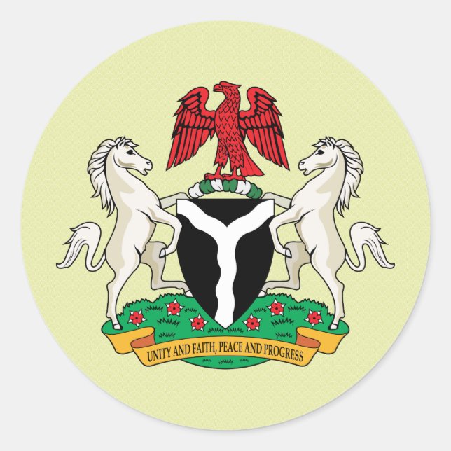 Nigeria Coat of Arms detail Classic Round Sticker (Front)