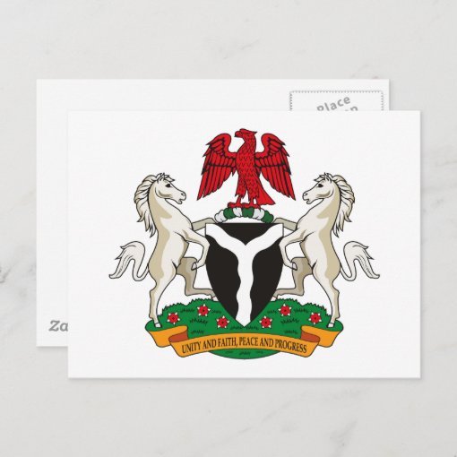 Nigeria Coat of Arms Postcard Zazzle