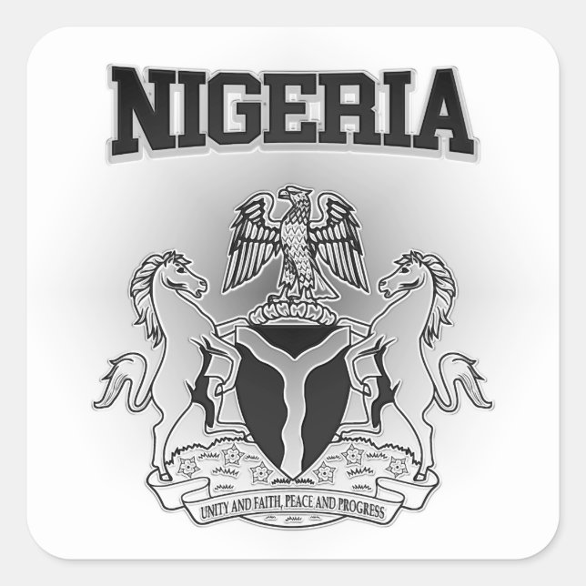 Nigeria Coat of Arms Square Sticker (Front)