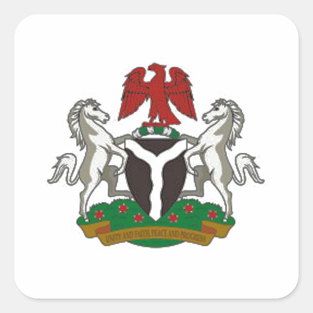 Nigeria Coat of Arms Square Sticker (Front)