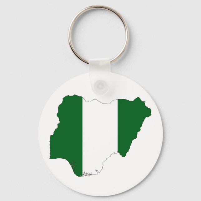 nigeria country flag map shape symbol key ring (Front)