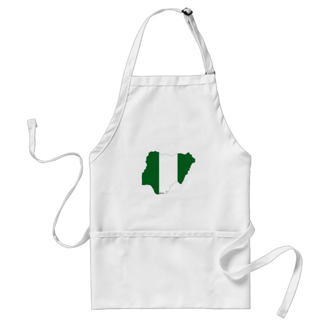 nigeria country flag map shape symbol standard apron (Front)