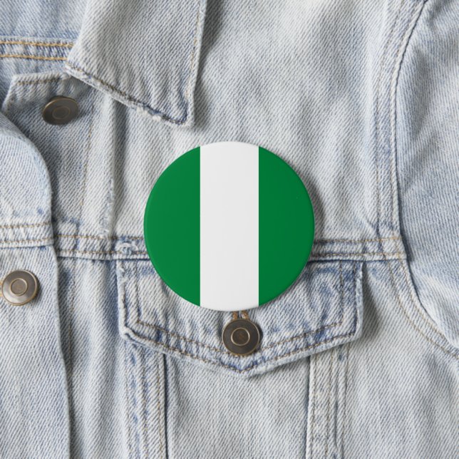 Nigeria flag 7.5 cm round badge (In Situ)