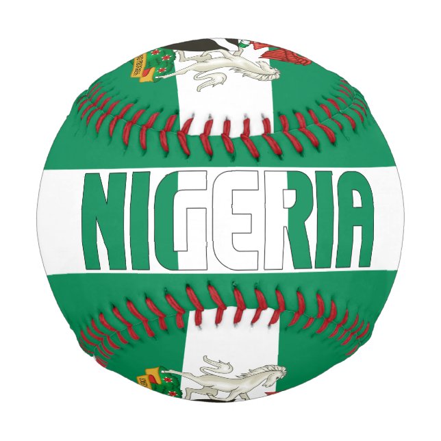 Nigeria Flag and Coat of Arms Patriotic Baseball (Front)