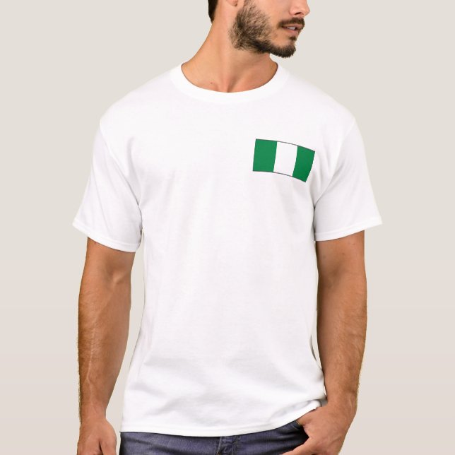 Nigeria Flag and Map T-Shirt (Front)