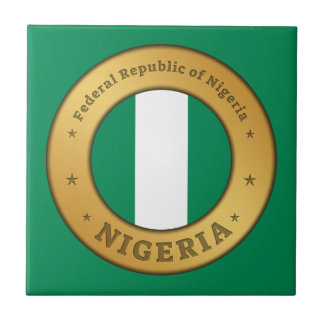 Nigeria Flag Badge Tile