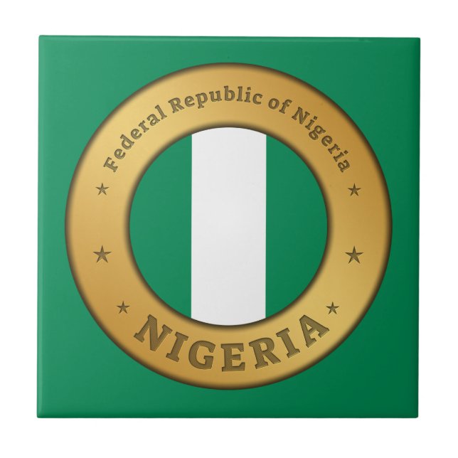 Nigeria Flag Badge Tile (Front)