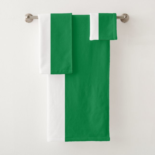 Nigeria flag bath towel set (Insitu)