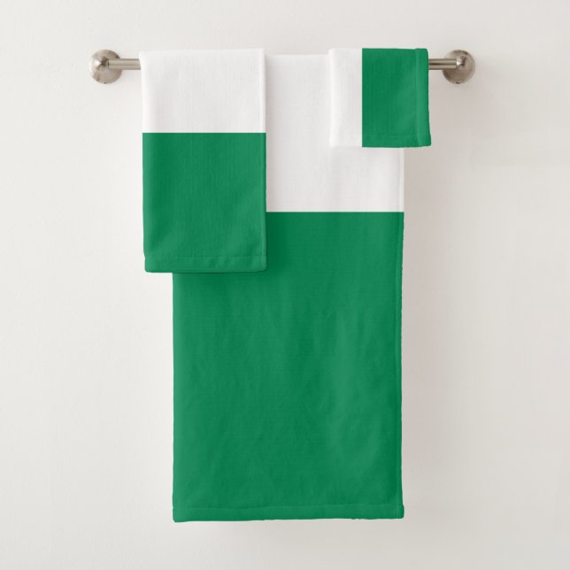 Nigeria Flag Bath Towel Set (Insitu)