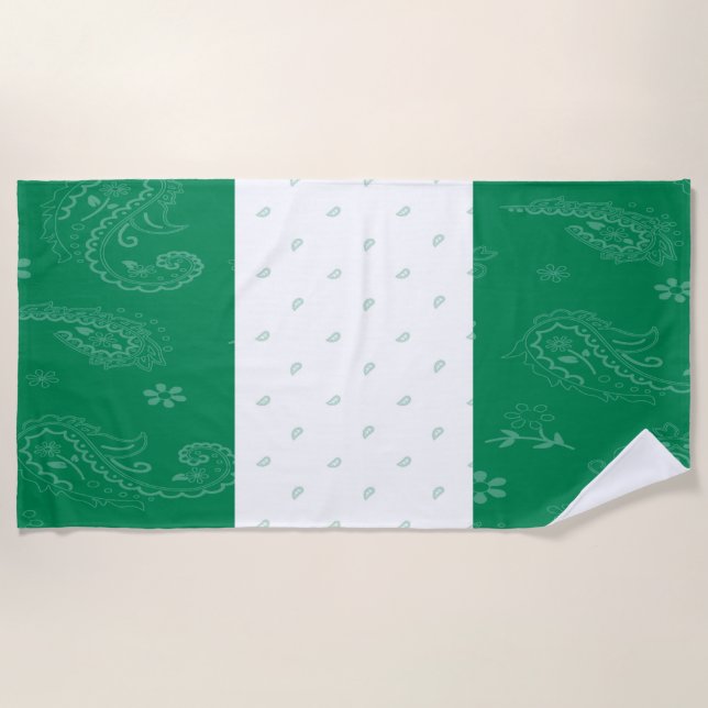 Nigeria Flag Beach Towel (Front)