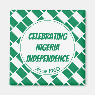 NIGERIA FLAG Celebrating Independence Customised Magnet