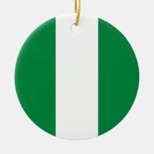 Nigeria flag ceramic tree decoration