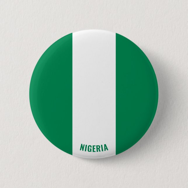 Nigeria Flag Charming Patriotic Button (Front)