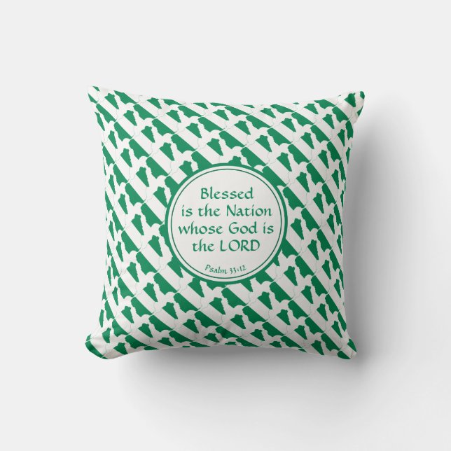 NIGERIA Flag Christian Blessed Nation Nigerian Cushion (Front)